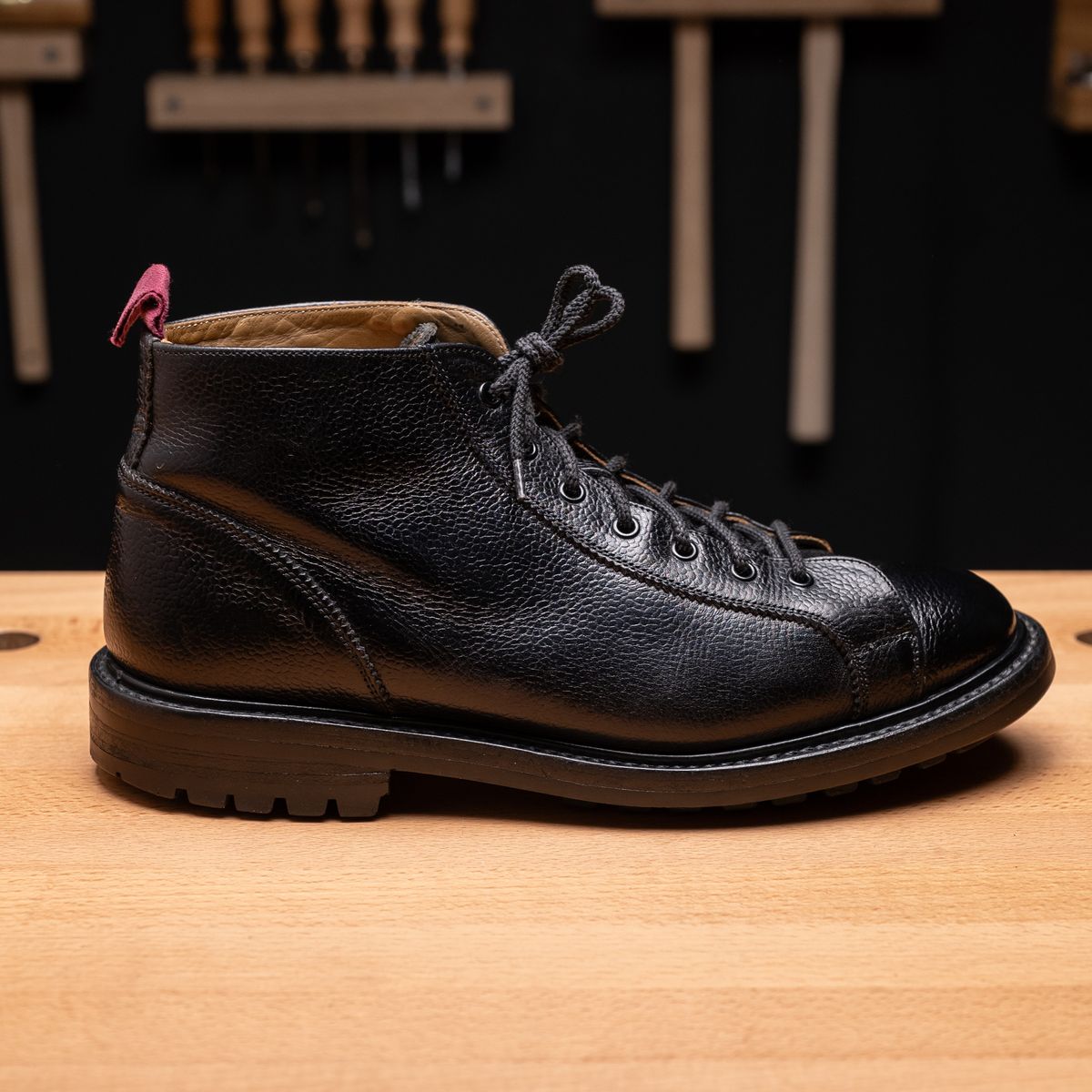 Photo by vubui on December 26, 2023 of the Tricker's Ethan Monkey Boot in Black Scotch Grain.