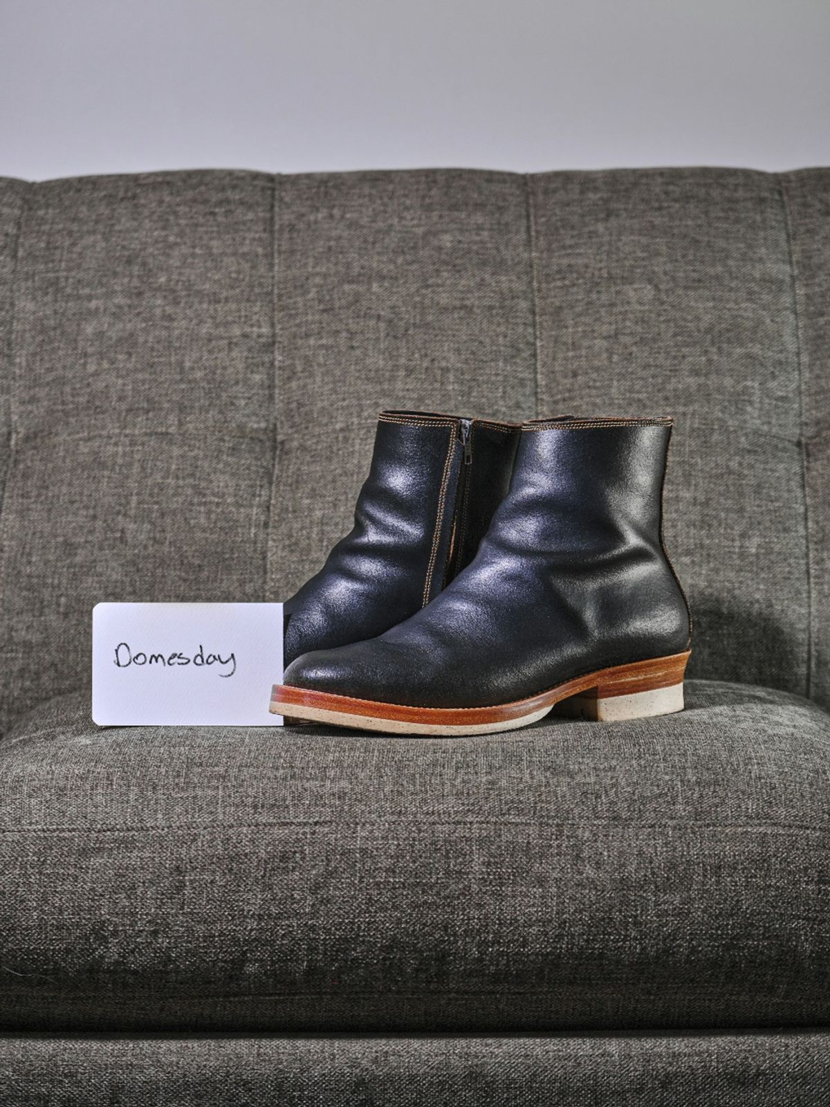 Photo by Mason on October 13, 2024 of the Fortis Boots Antasena Sidezip in Horween Huntsman Black Waxed Flesh.