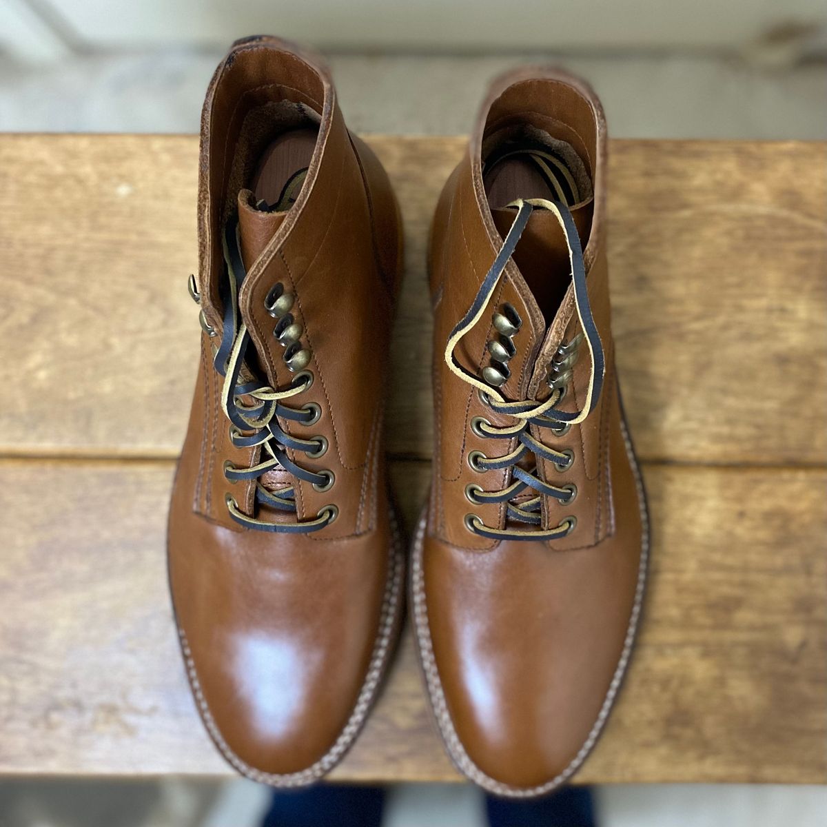 Photo by putzinboots on October 1, 2024 of the Parkhurst The Allen in Tempesti Cognac Veg tan.