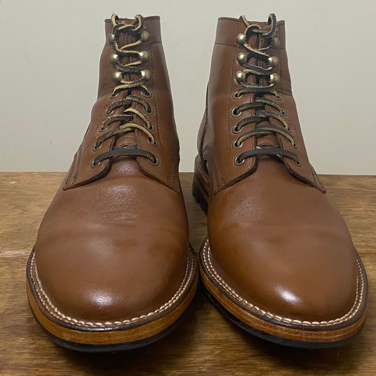 Photo by putzinboots on November 2, 2024 of the Parkhurst The Allen in Tempesti Cognac Veg tan.