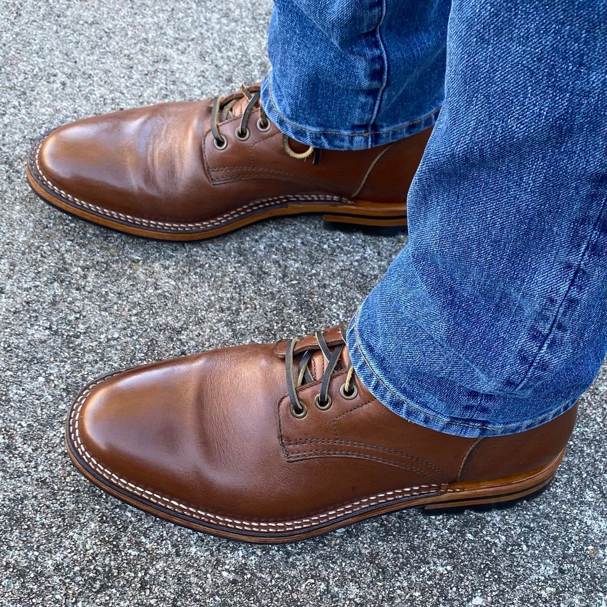 Photo by putzinboots on December 3, 2024 of the Parkhurst The Allen in Tempesti Cognac Veg tan.