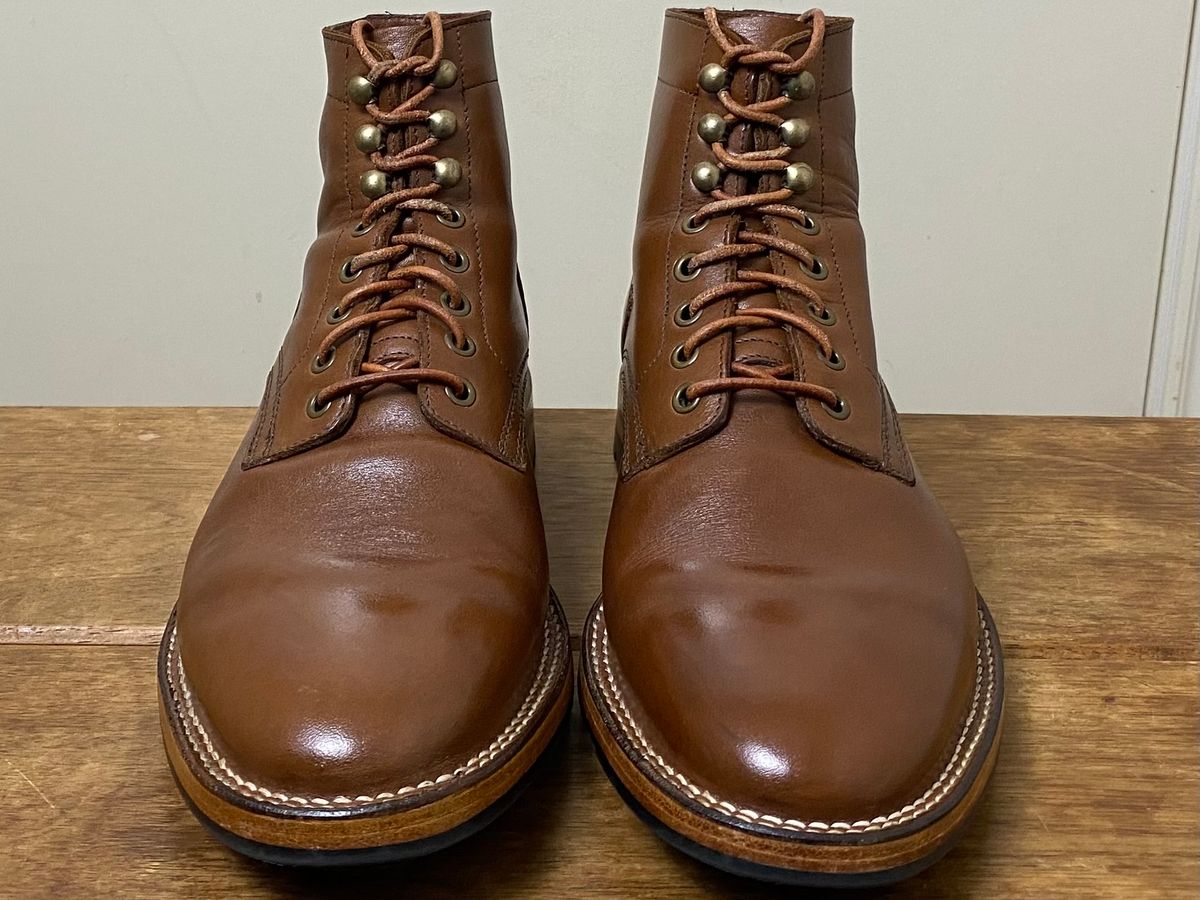 Photo by putzinboots on December 3, 2024 of the Parkhurst The Allen in Tempesti Cognac Veg tan.