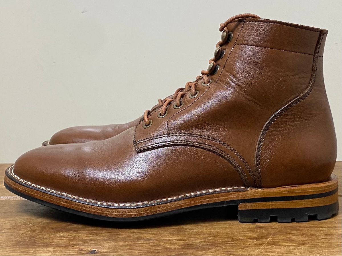 Photo by putzinboots on December 3, 2024 of the Parkhurst The Allen in Tempesti Cognac Veg tan.