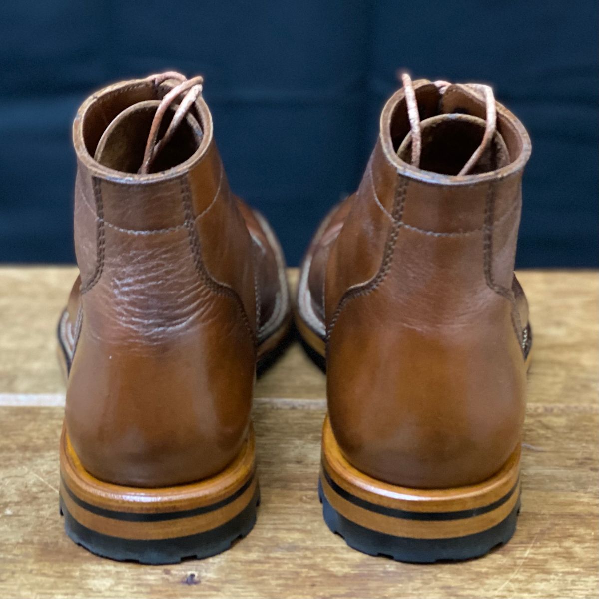 Photo by putzinboots on January 1, 2025 of the Parkhurst The Allen in Tempesti Cognac Veg tan.