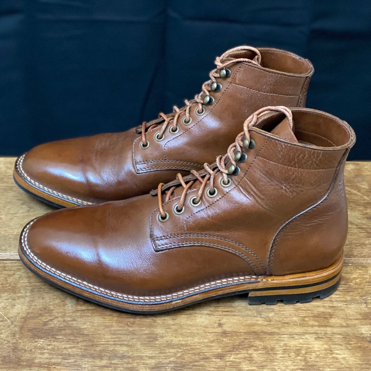 Photo by putzinboots on January 1, 2025 of the Parkhurst The Allen in Tempesti Cognac Veg tan.