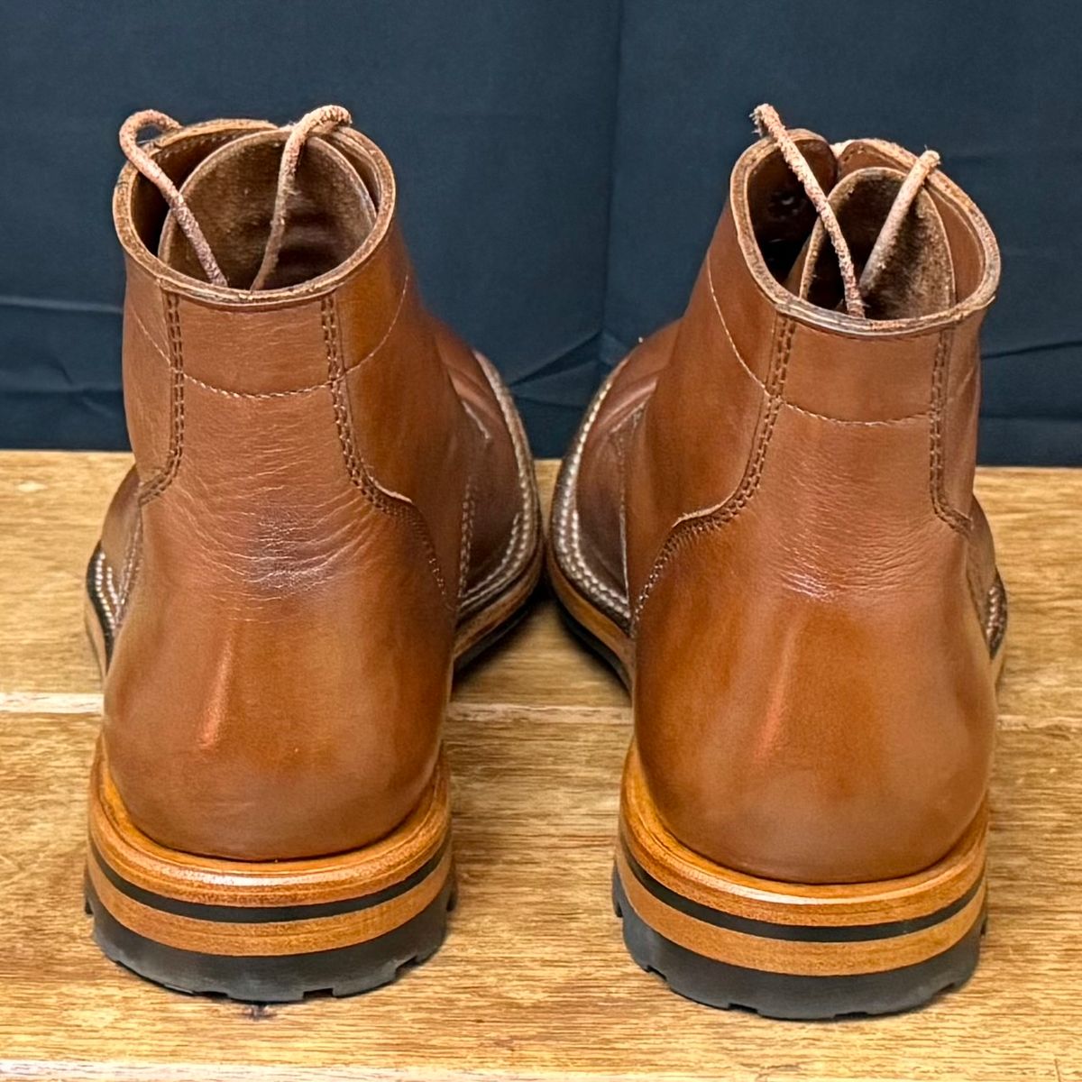 Photo by putzinboots on February 2, 2025 of the Parkhurst The Allen in Tempesti Cognac Veg tan.