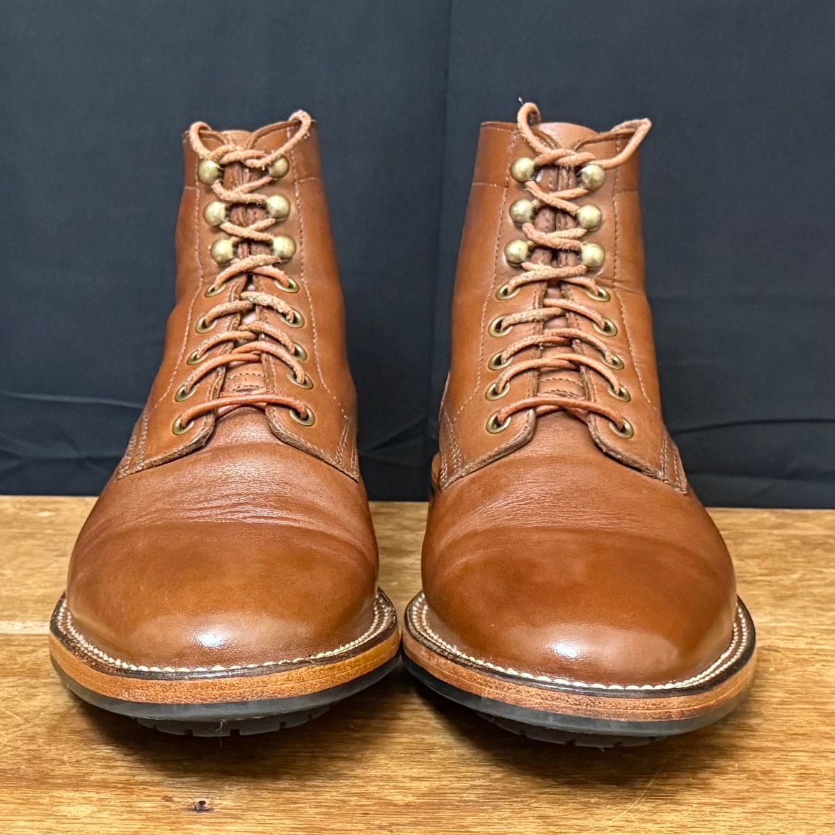 Photo by putzinboots on February 2, 2025 of the Parkhurst The Allen in Tempesti Cognac Veg tan.