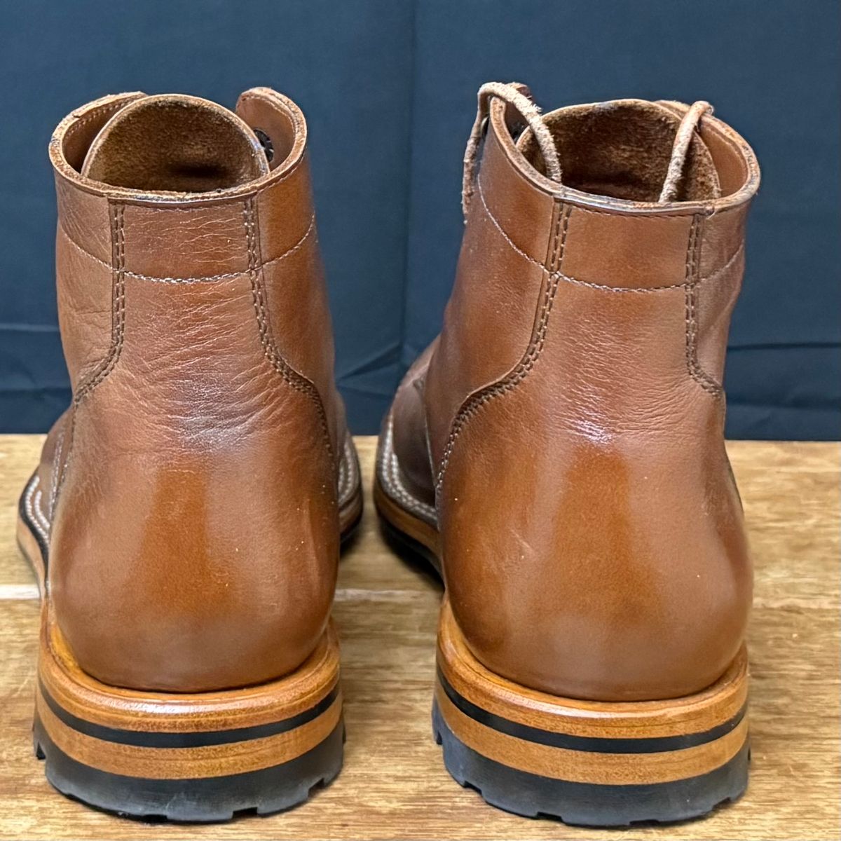 Photo by putzinboots on March 3, 2025 of the Parkhurst The Allen in Tempesti Cognac Veg tan.