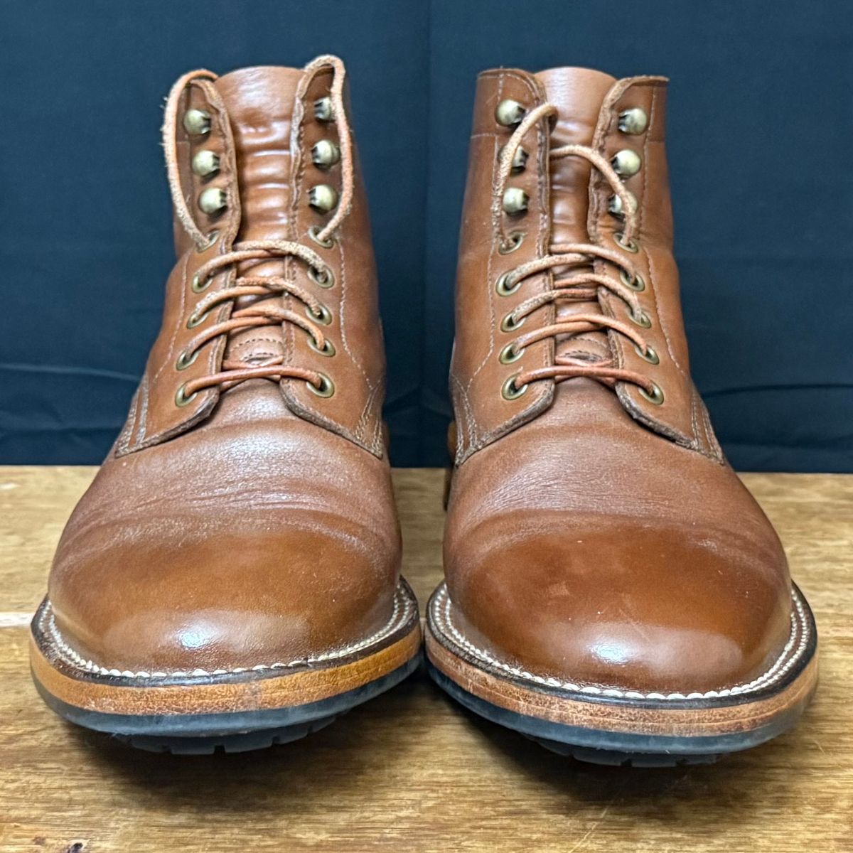 Photo by putzinboots on March 3, 2025 of the Parkhurst The Allen in Tempesti Cognac Veg tan.