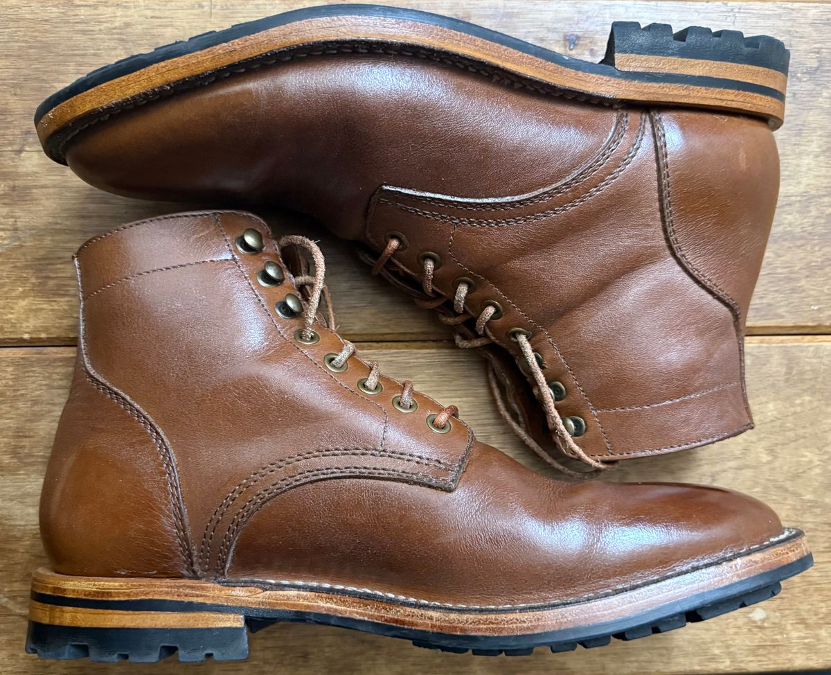 Photo by putzinboots on March 3, 2025 of the Parkhurst The Allen in Tempesti Cognac Veg tan.
