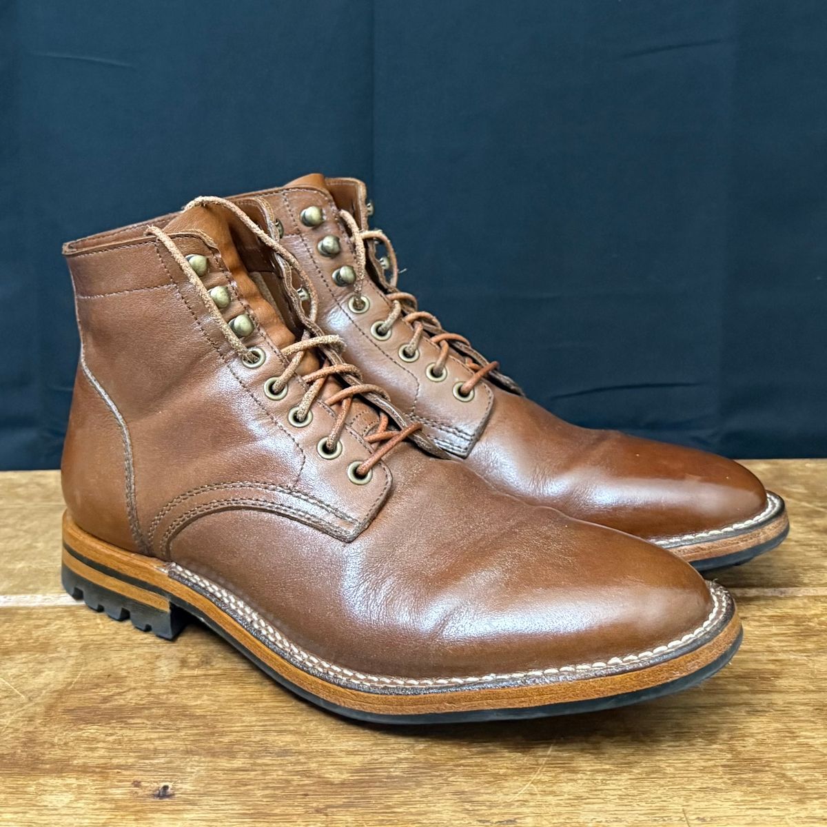 Photo by putzinboots on March 3, 2025 of the Parkhurst The Allen in Tempesti Cognac Veg tan.