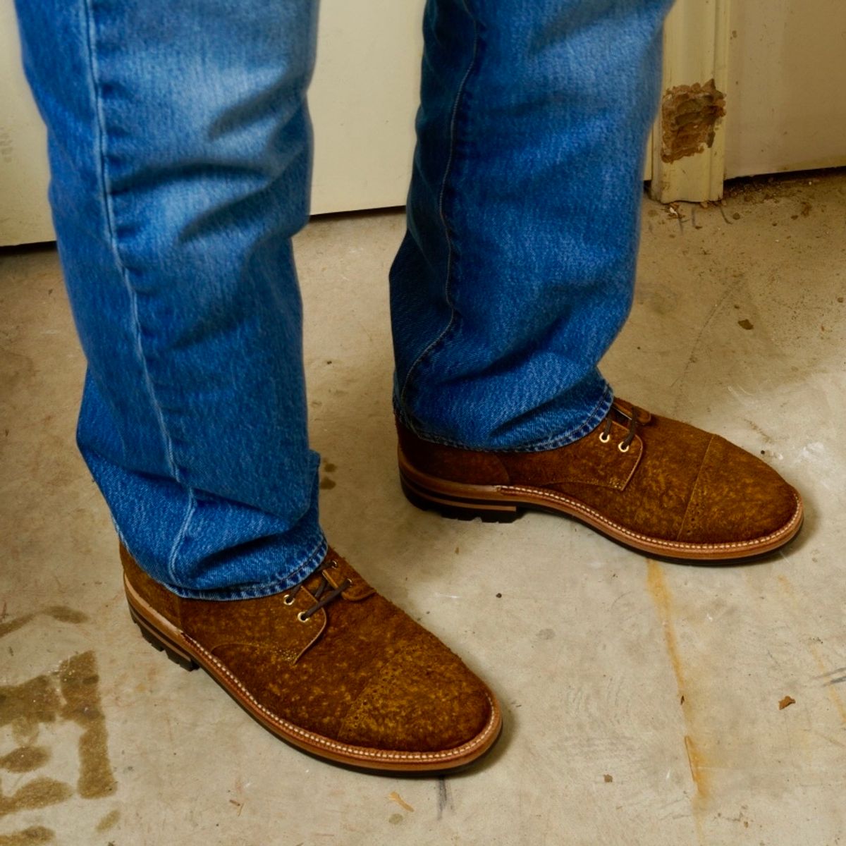 Photo by putzinboots on December 4, 2023 of the Grant Stone Garrison Boot in C.F. Stead Bronze Rough Mohawk.