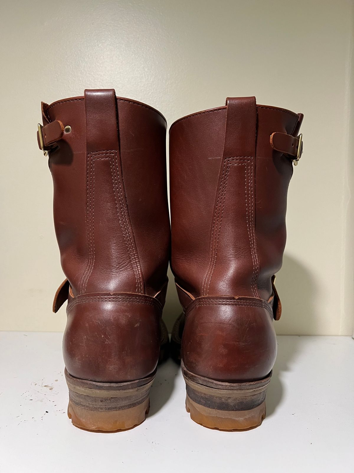 Photo by wcurry_1 on March 4, 2024 of the White's Nomad Engineer Boots in Seidel Red Dog Oil Tan.