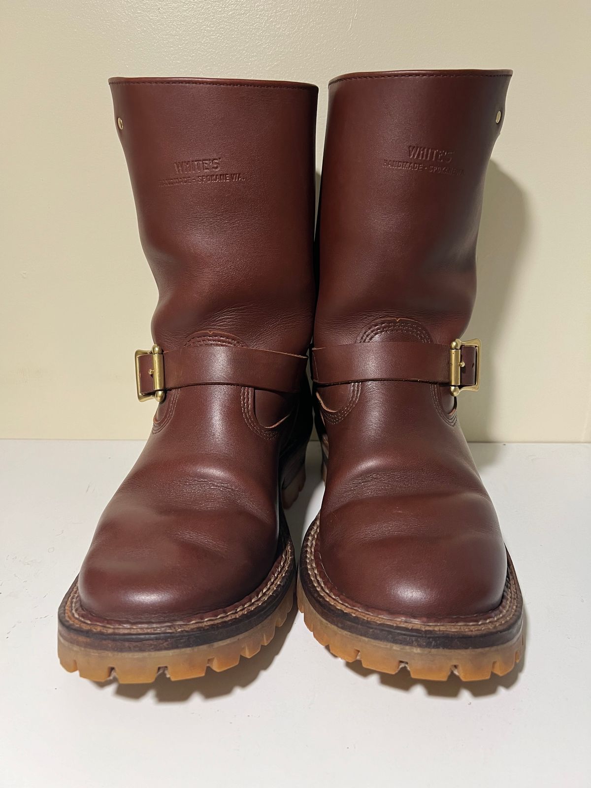 Photo by wcurry_1 on April 5, 2024 of the White's Nomad Engineer Boots in Seidel Red Dog Oil Tan.