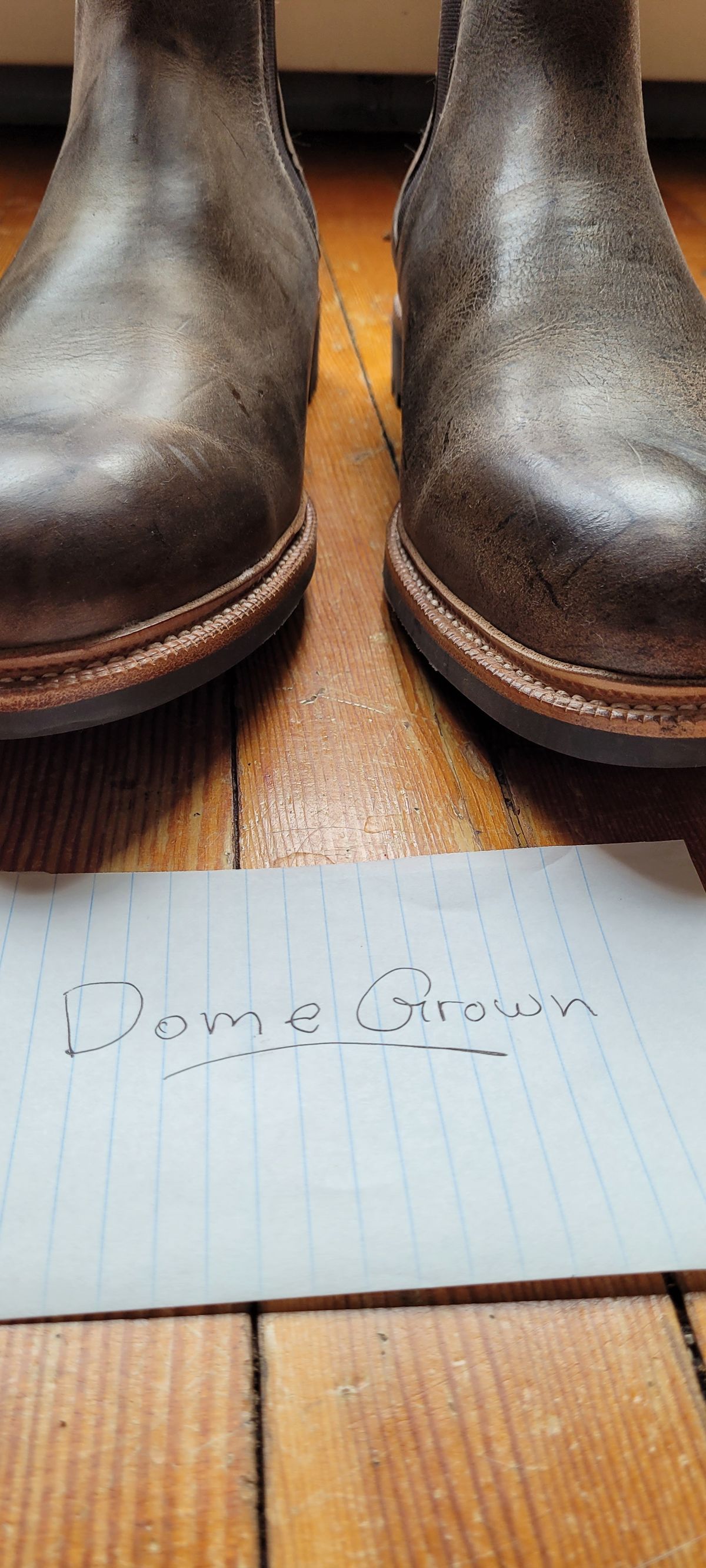 Photo by Argyle89 on November 2, 2023 of the Meermin Chelsea Boot in C.F. Stead Gaucho Waxy Kudu.