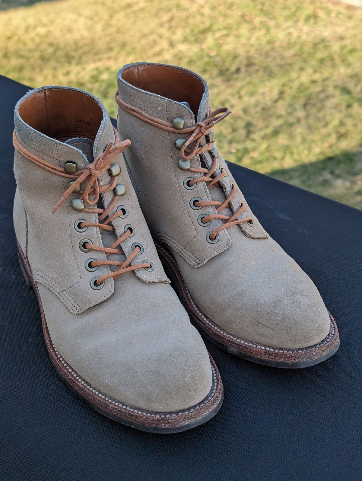 Photo by adroz7 on February 5, 2024 of the Grant Stone Diesel Boot in C.F. Stead Tan Repello Calf Suede.