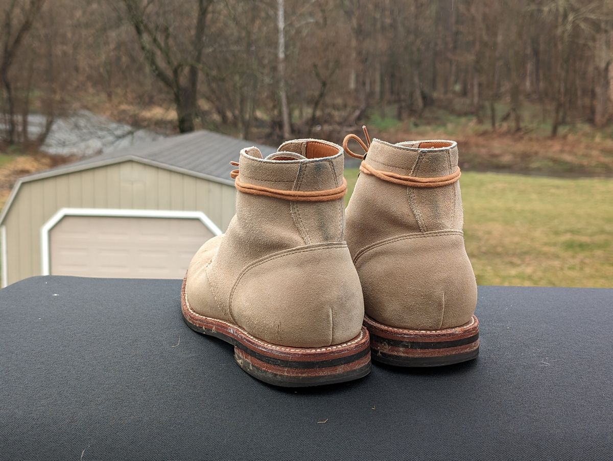 Photo by adroz7 on March 5, 2024 of the Grant Stone Diesel Boot in C.F. Stead Tan Repello Calf Suede.
