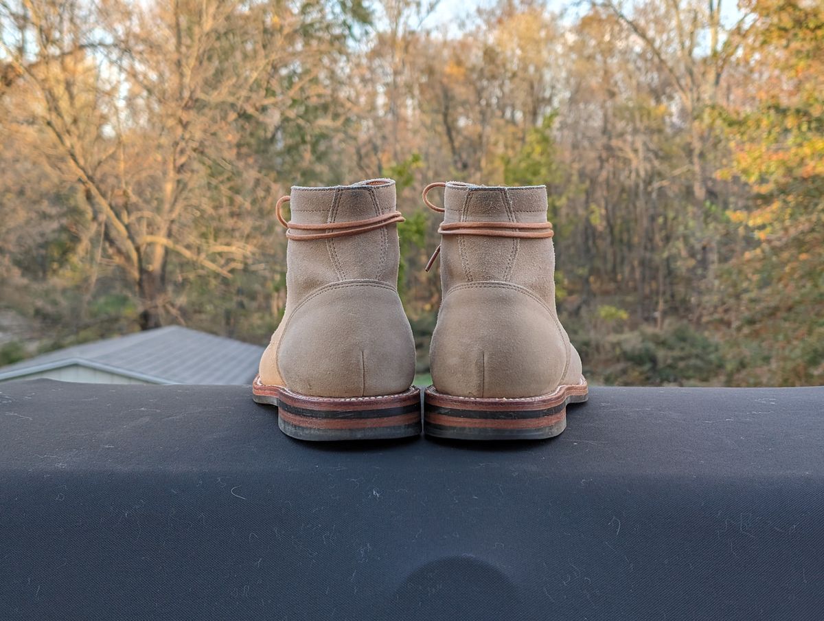 Photo by adroz7 on November 1, 2023 of the Grant Stone Diesel Boot in C.F. Stead Tan Repello Calf Suede.