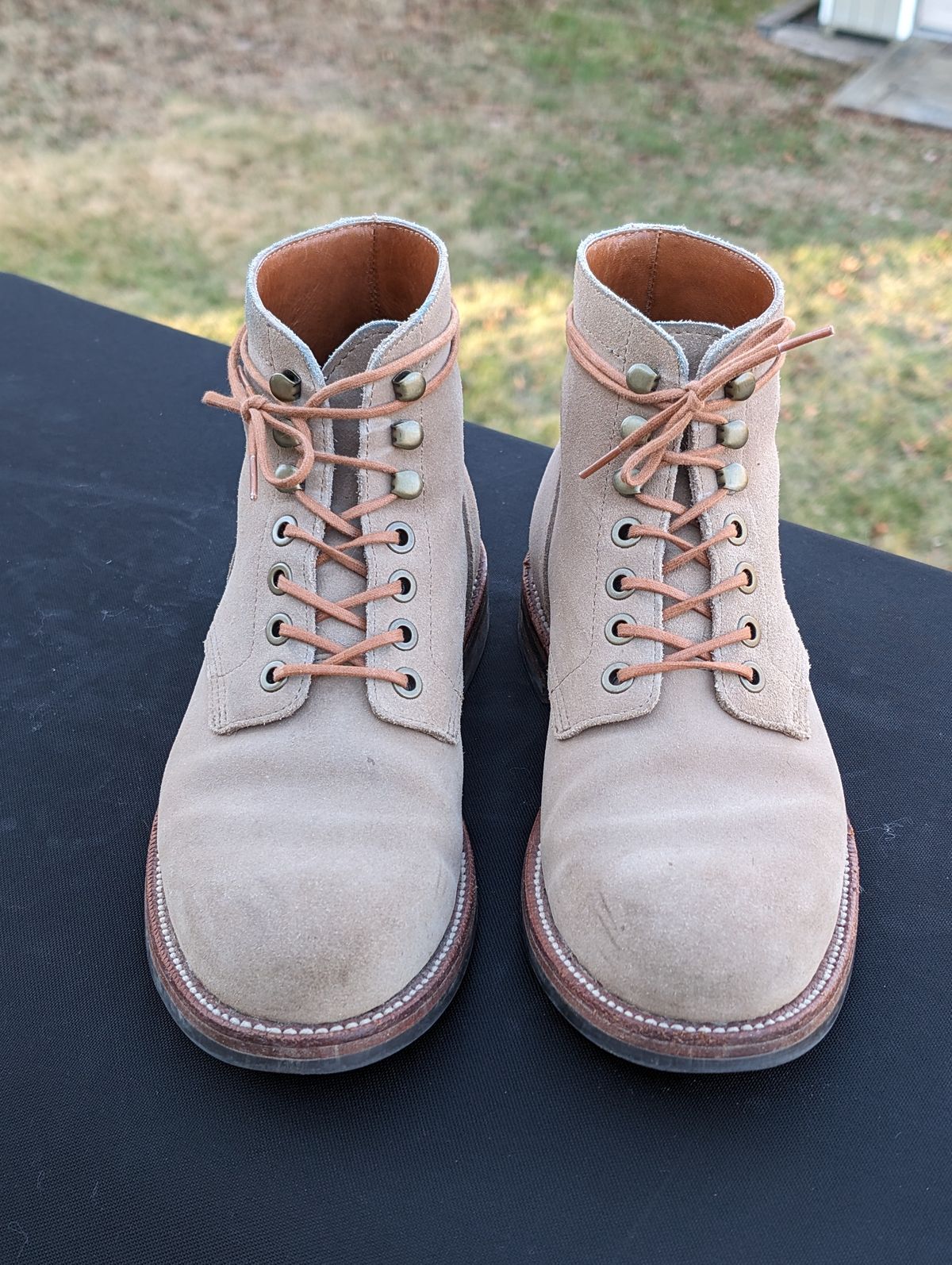 Photo by adroz7 on January 5, 2024 of the Grant Stone Diesel Boot in C.F. Stead Tan Repello Calf Suede.