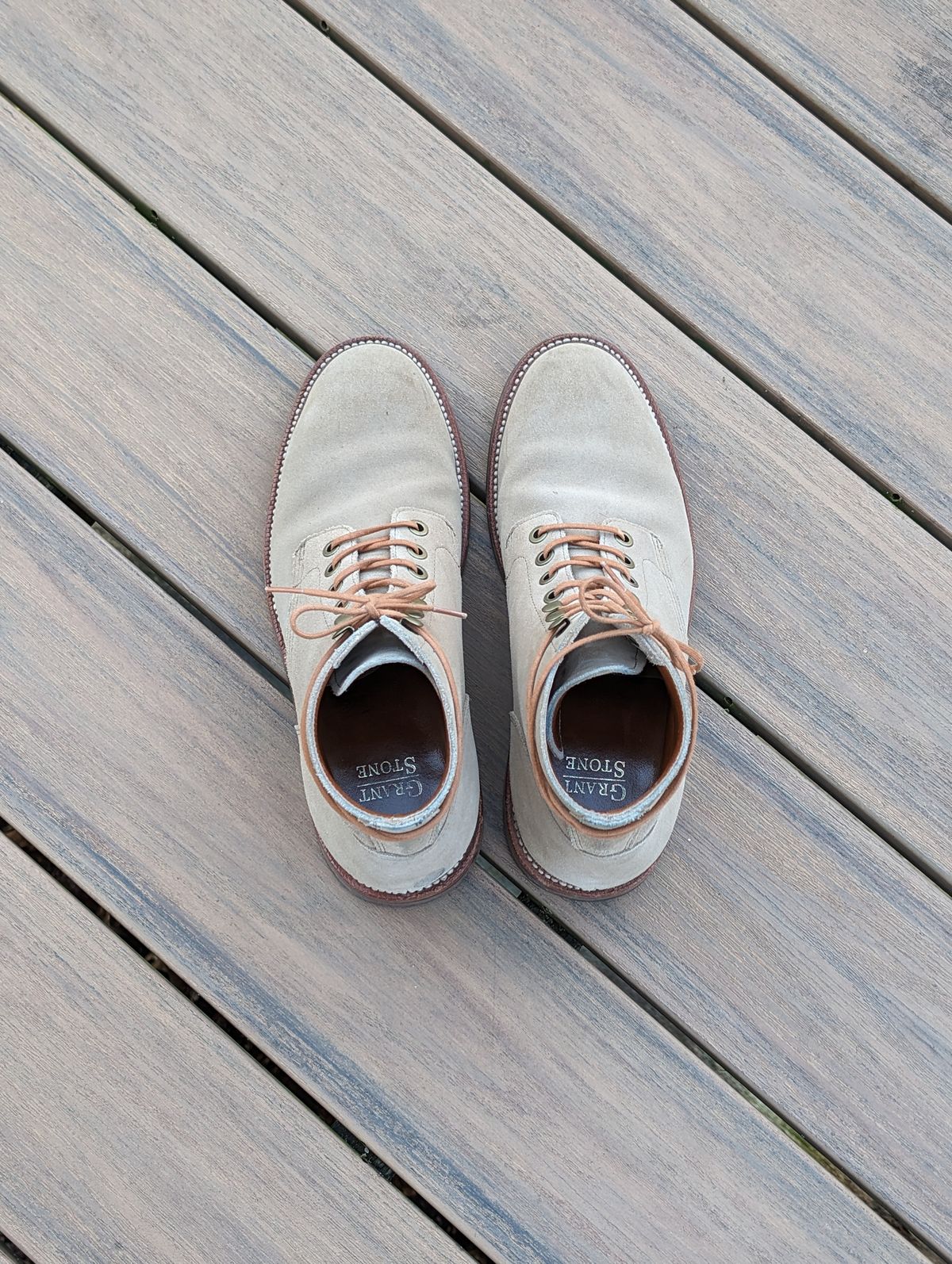 Photo by adroz7 on January 5, 2024 of the Grant Stone Diesel Boot in C.F. Stead Tan Repello Calf Suede.