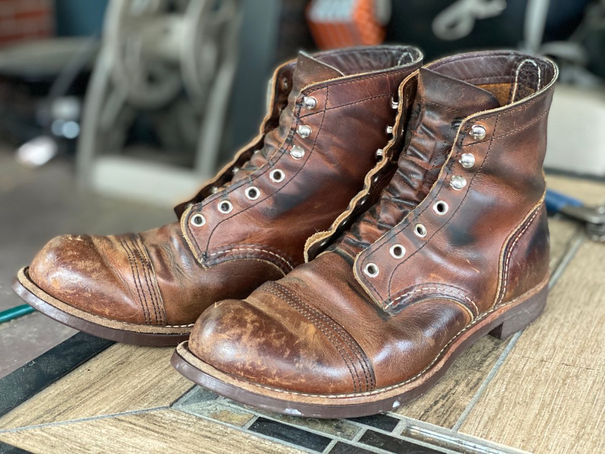 Photo by mizmazzle on July 4, 2022 of the Red Wing Iron Ranger in S.B. Foot Copper Rough and Tough.