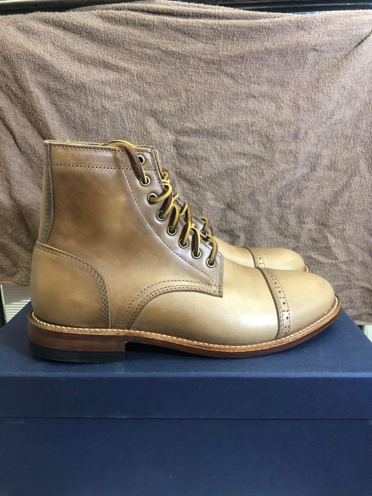 Photo by mrflame on November 4, 2022 of the Oak Street Bootmakers Trench Boot in Horween Natural Chromexcel.