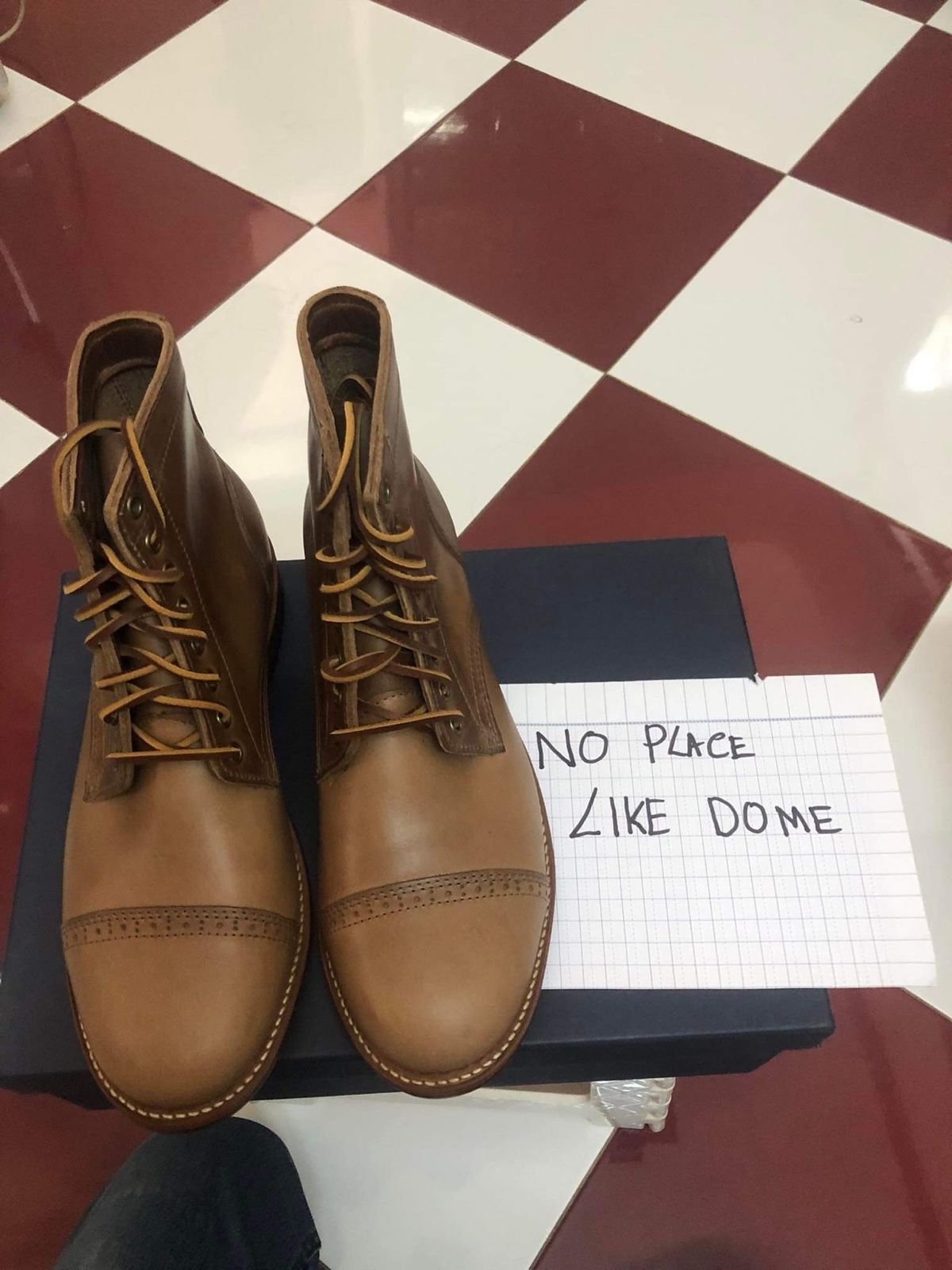 Photo by mrflame on November 4, 2022 of the Oak Street Bootmakers Trench Boot in Horween Natural Chromexcel.