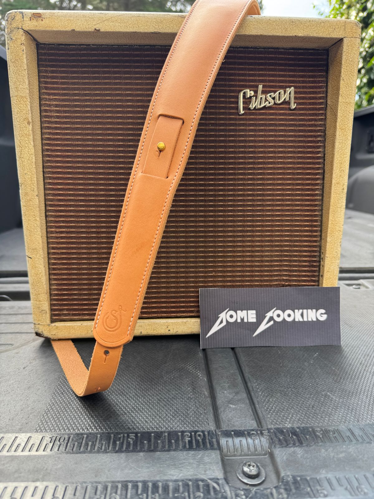 Photo by ChrisBurns670 on November 2, 2025 of the Ship John Blake Guitar Strap in Natural Vegetable Tanned.