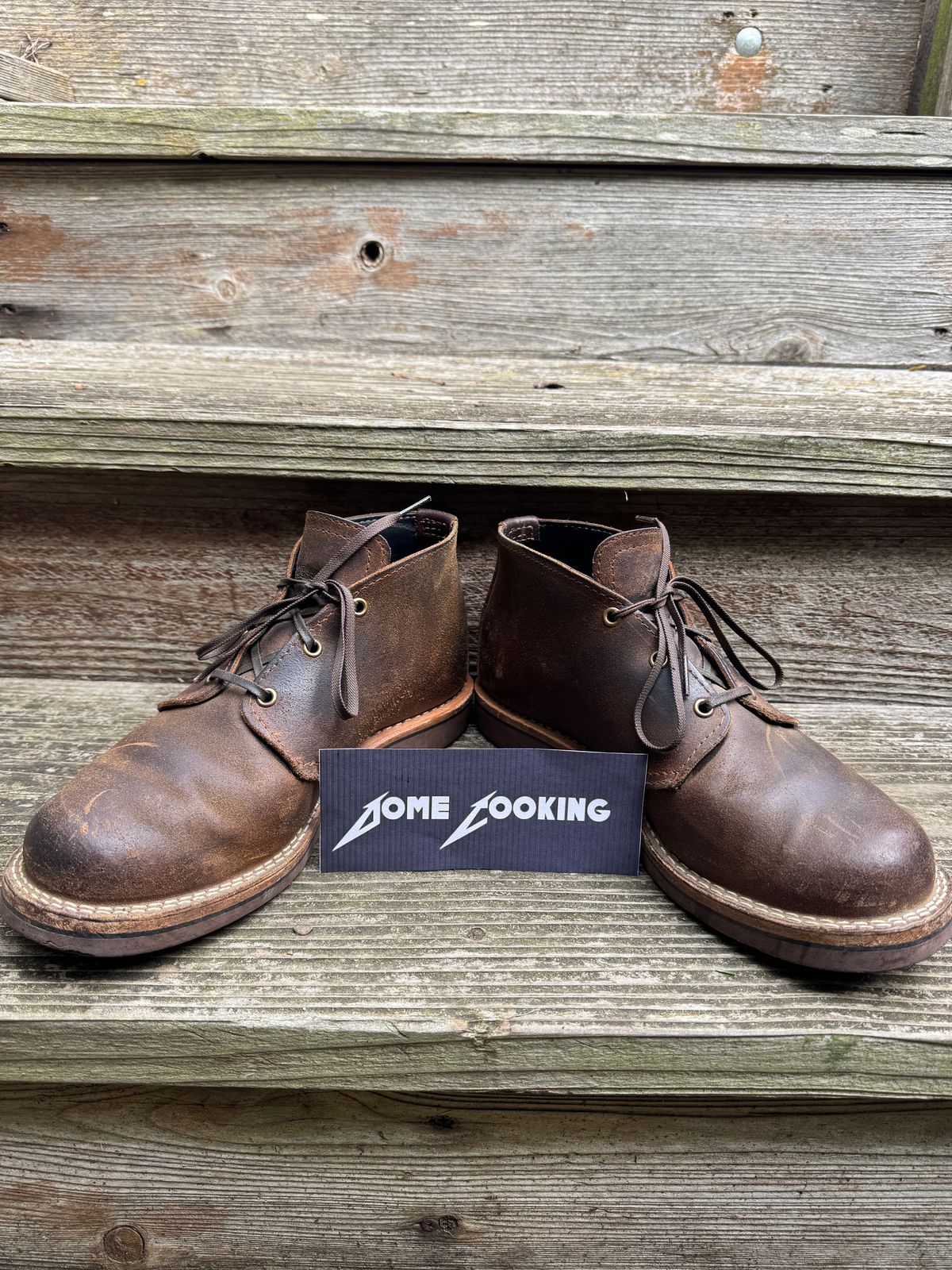 Photo by ChrisBurns670 on November 2, 2025 of the Wesco x Ship John Drake Chukka in Brown Waxed Cowhide.