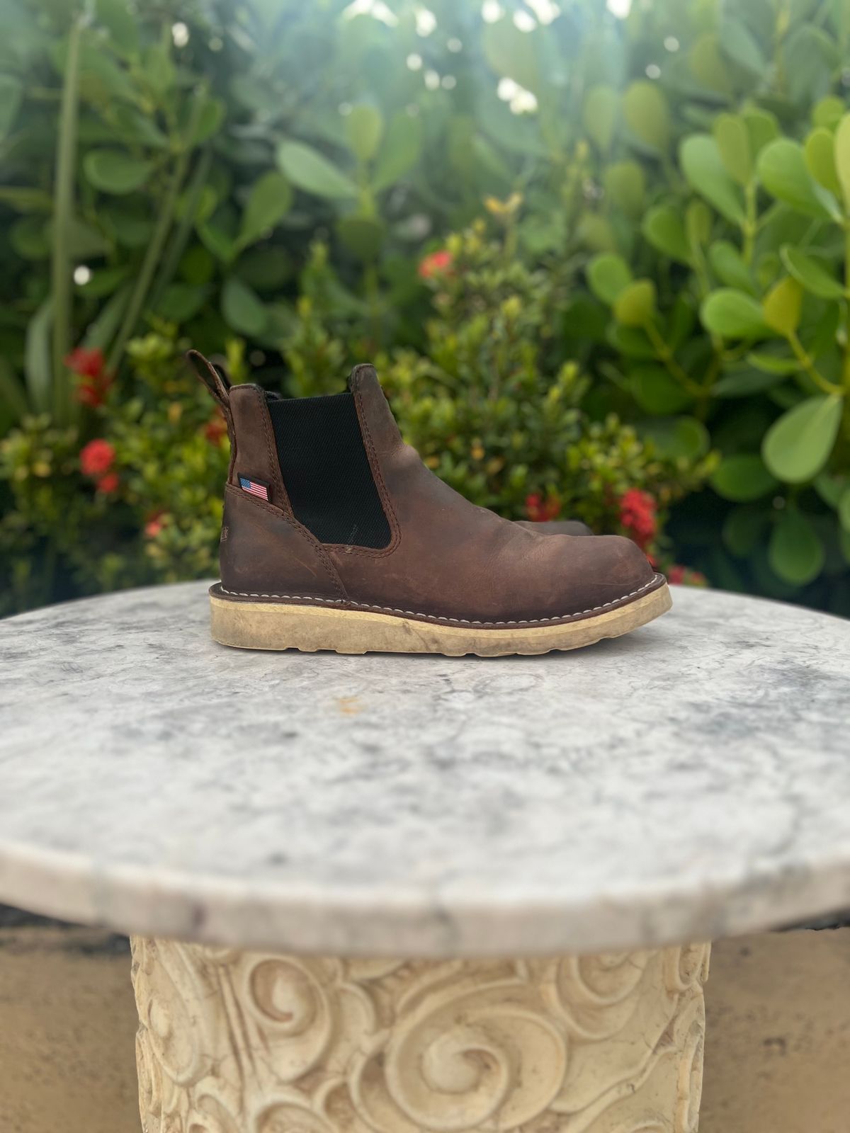 Photo by christian.twoey on April 4, 2025 of the Danner Bull Run Chelsea in Brown Full Grain.