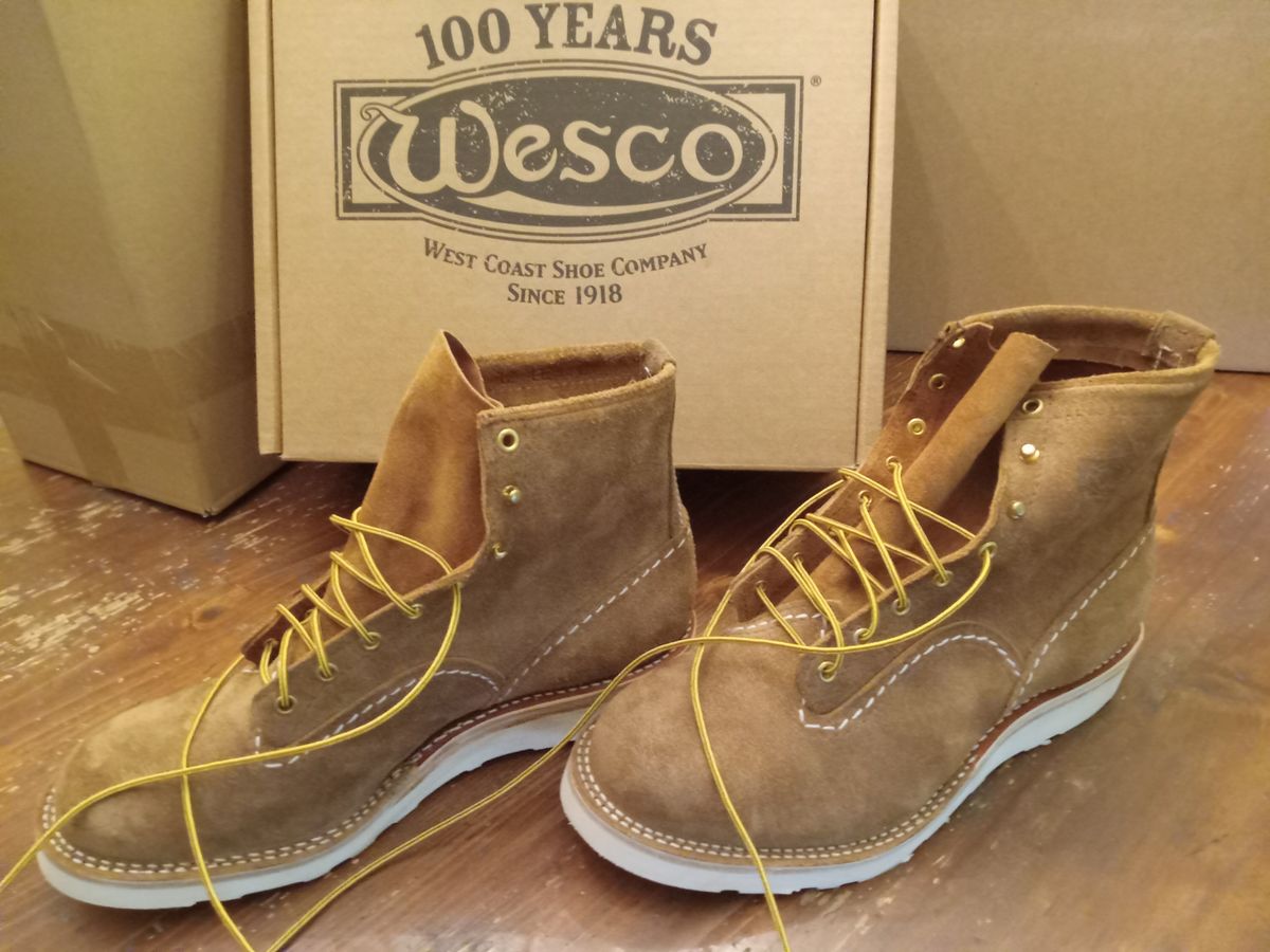 Photo by peanutbutter on October 5, 2023 of the Wesco Jobmaster in Seidel British Tan Domain Roughout.