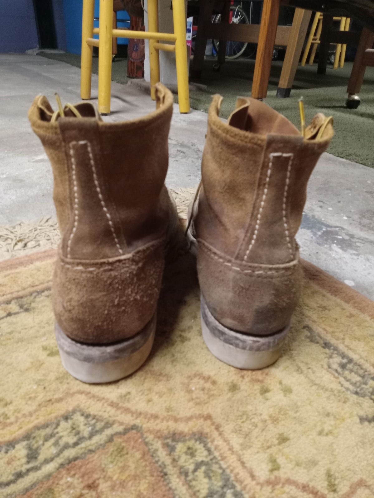 Photo by peanutbutter on December 6, 2023 of the Wesco Jobmaster in Seidel British Tan Domain Roughout.