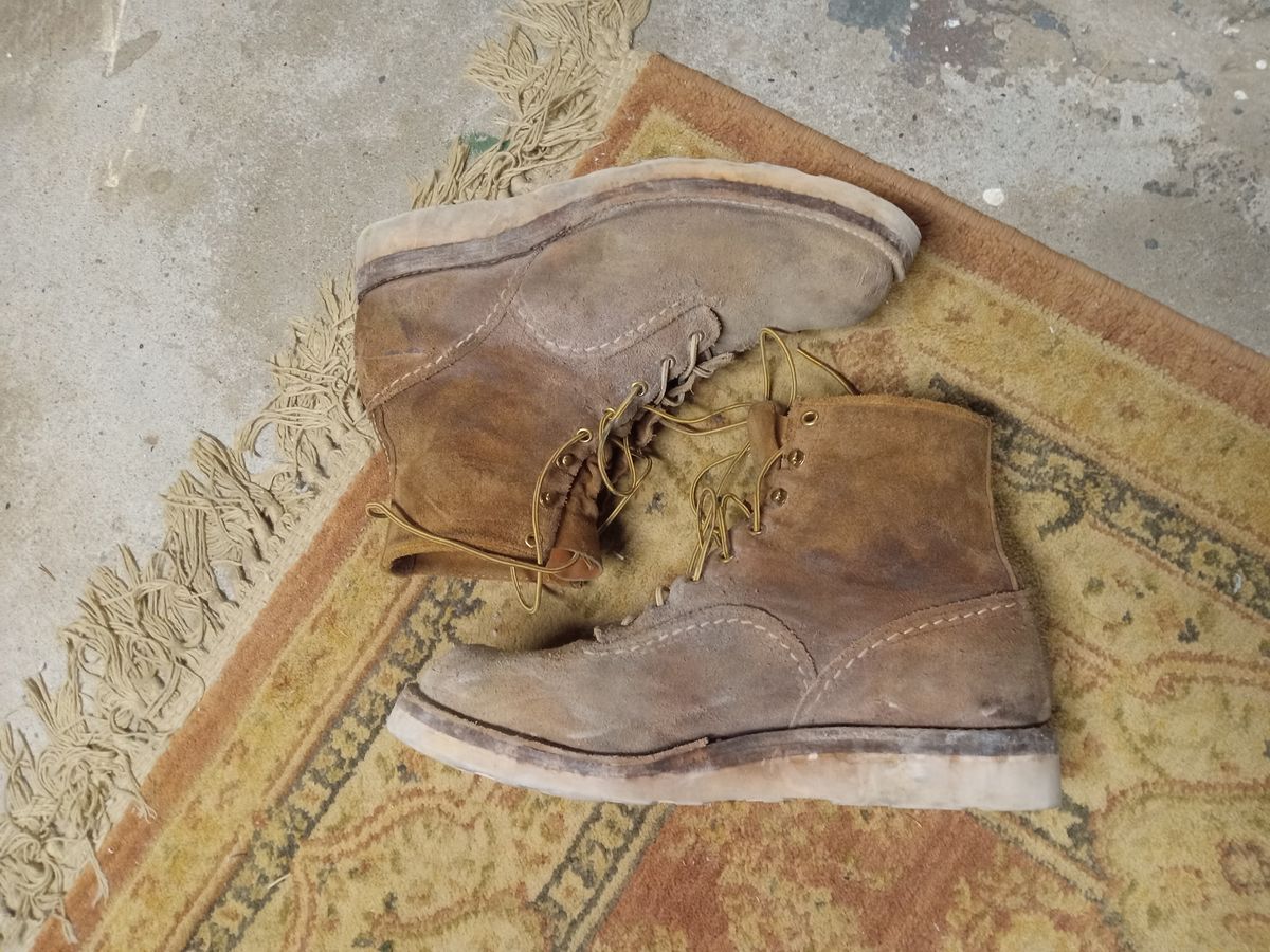 Photo by peanutbutter on December 6, 2023 of the Wesco Jobmaster in Seidel British Tan Domain Roughout.