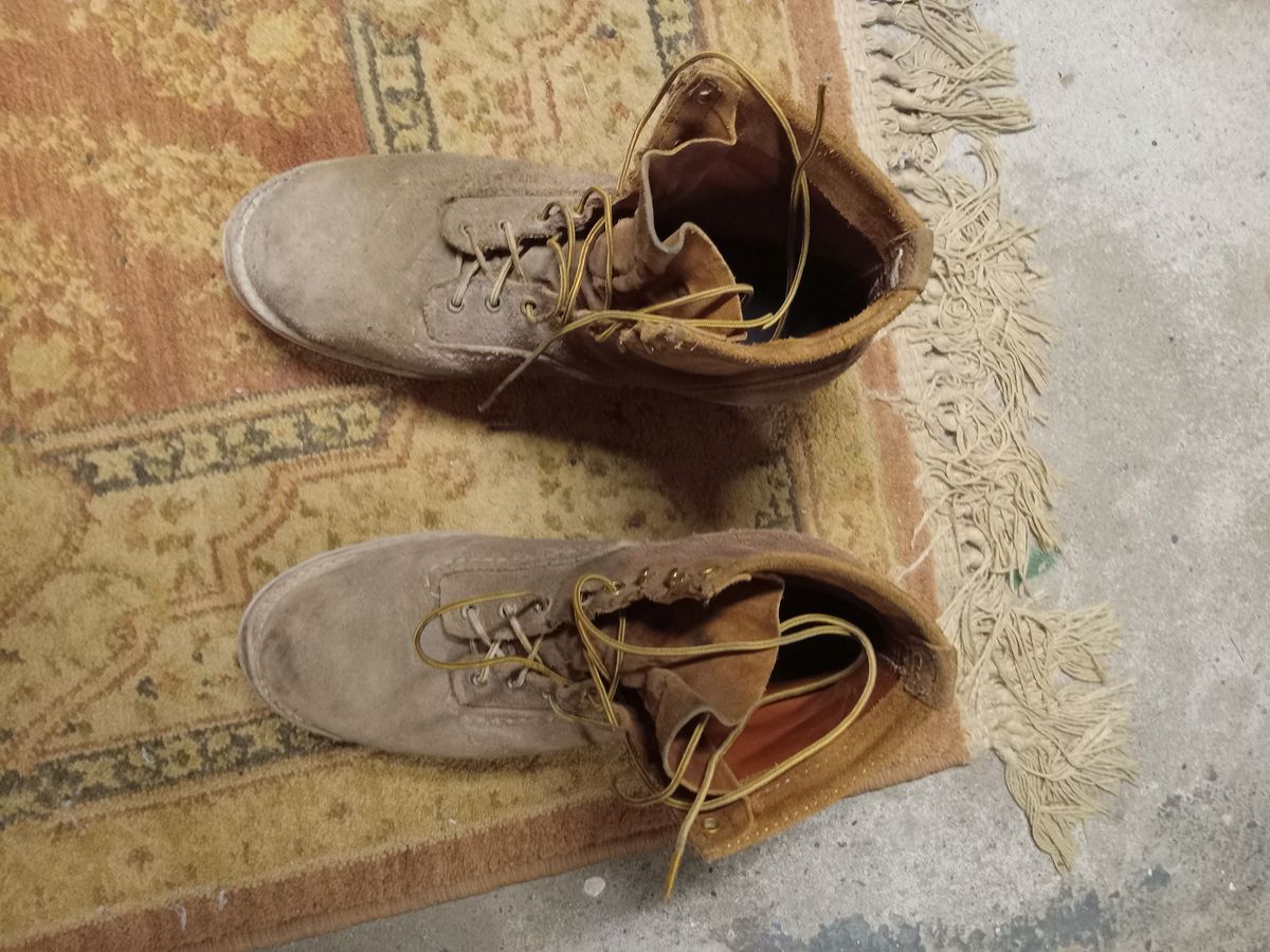 Photo by peanutbutter on December 6, 2023 of the Wesco Jobmaster in Seidel British Tan Domain Roughout.
