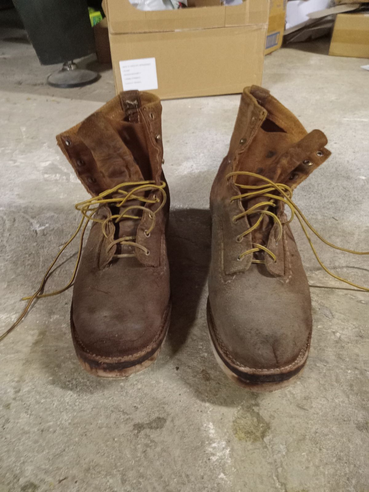 Photo by peanutbutter on January 3, 2024 of the Wesco Jobmaster in Seidel British Tan Domain Roughout.
