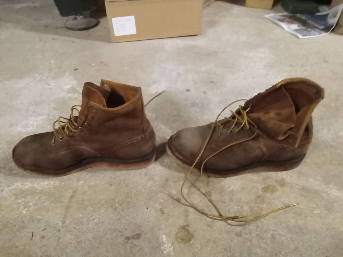Photo by peanutbutter on January 3, 2024 of the Wesco Jobmaster in Seidel British Tan Domain Roughout.