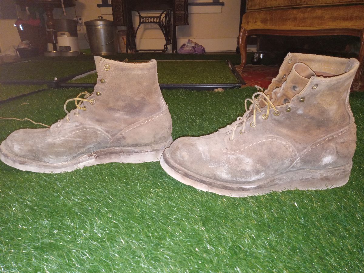 Photo by peanutbutter on March 6, 2024 of the Wesco Jobmaster in Seidel British Tan Domain Roughout.