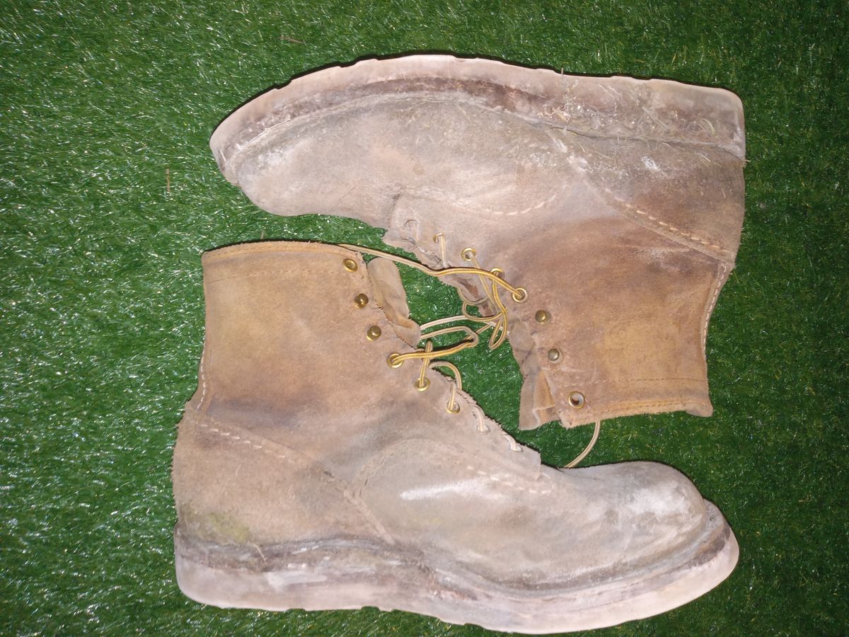 Photo by peanutbutter on March 6, 2024 of the Wesco Jobmaster in Seidel British Tan Domain Roughout.