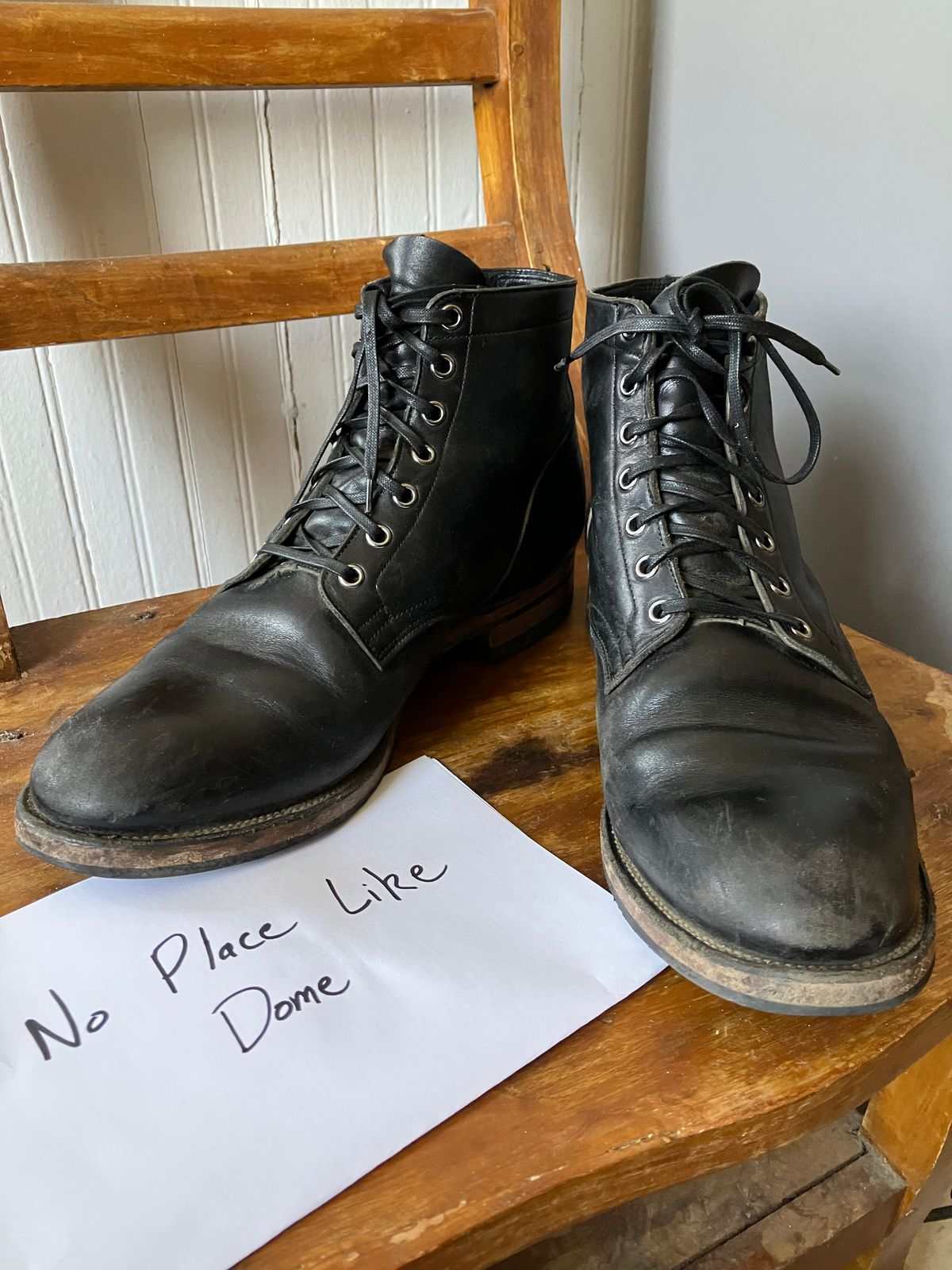 Photo by nr17 on November 4, 2022 of the Viberg Service Boot in Horween Black Chromexcel.