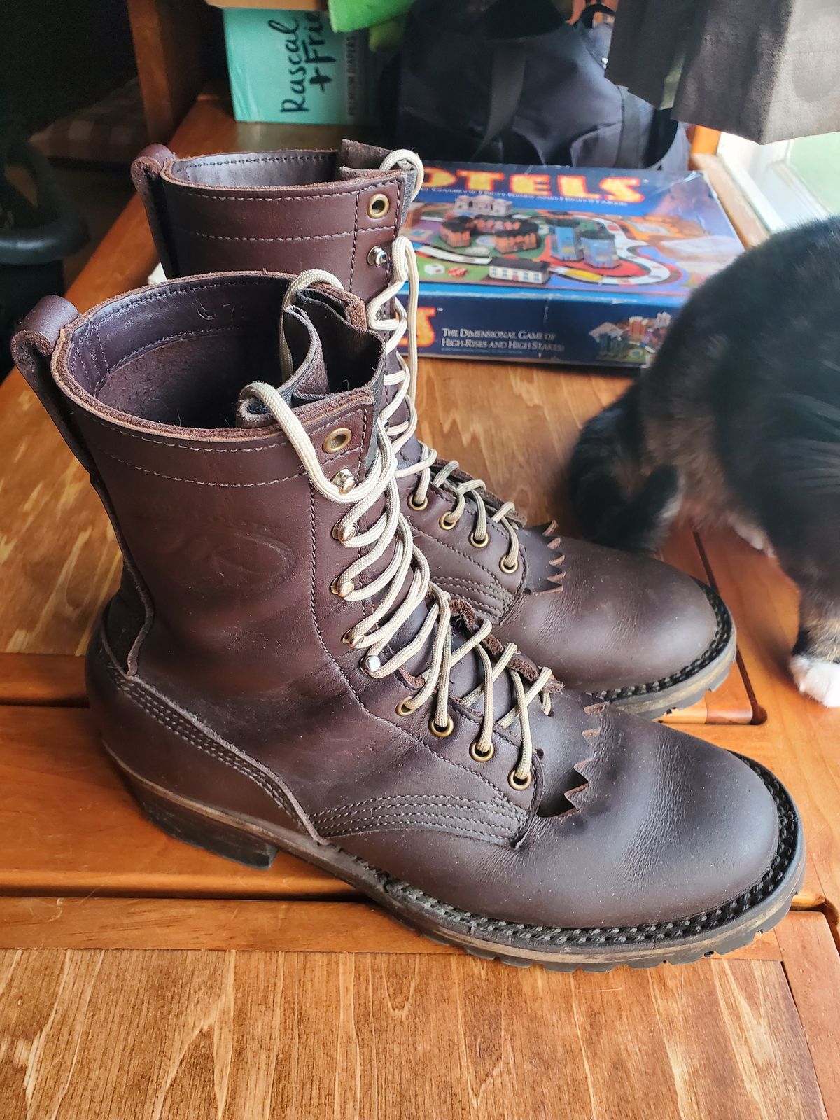 Photo by Chippygyver on July 23, 2024 of the JK Boots Superduty in Seidel Brown Oil Tan.