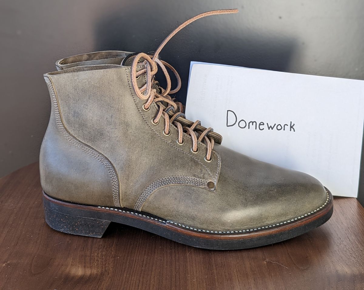 Photo by link.of.time on October 1, 2022 of the NF Bootmaker Milton Boot in Maryam Salvia Horsebutt.