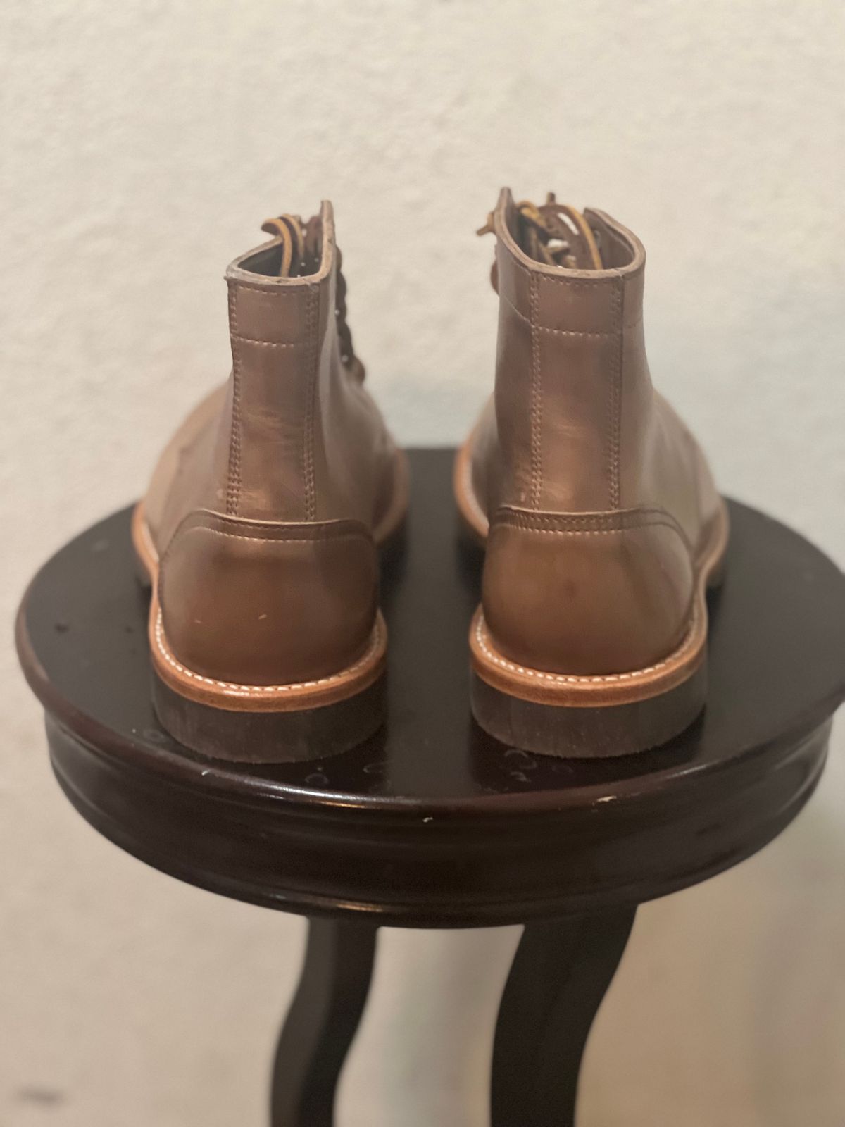 Photo by semperfi9119 on October 6, 2023 of the Oak Street Bootmakers Trench Boot in Horween Natural Chromexcel.
