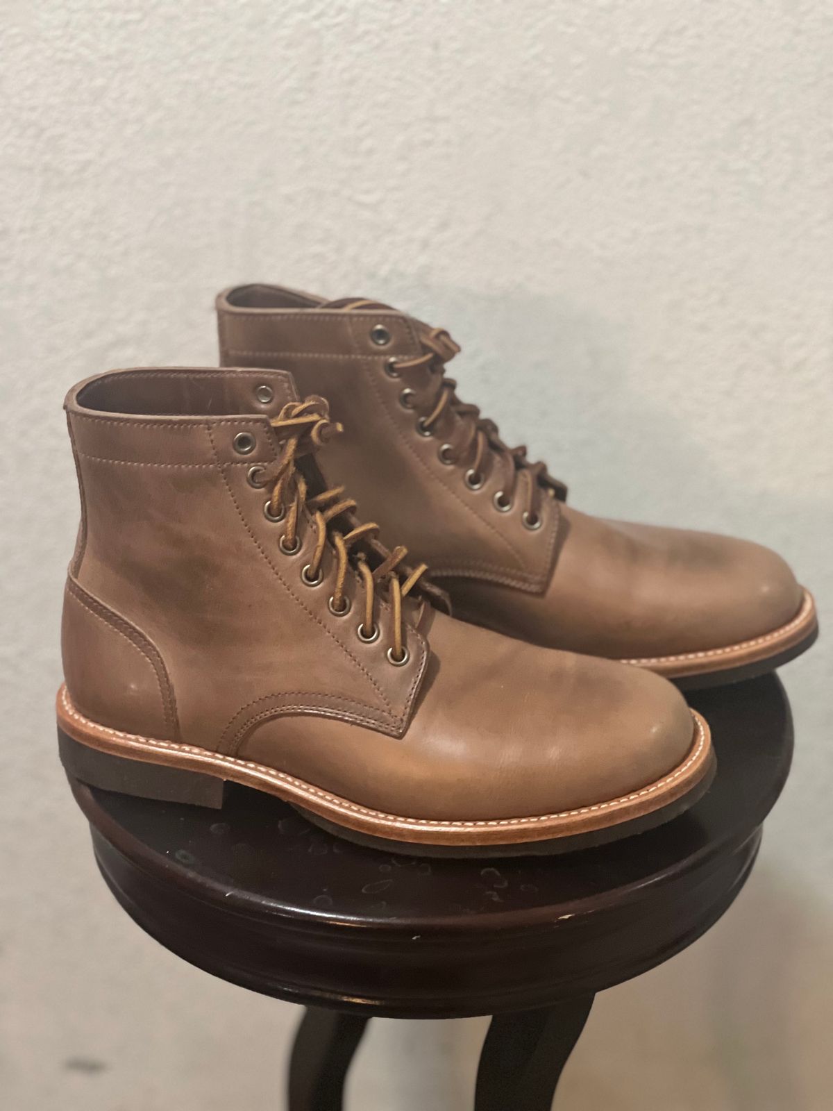 Photo by semperfi9119 on October 6, 2023 of the Oak Street Bootmakers Trench Boot in Horween Natural Chromexcel.