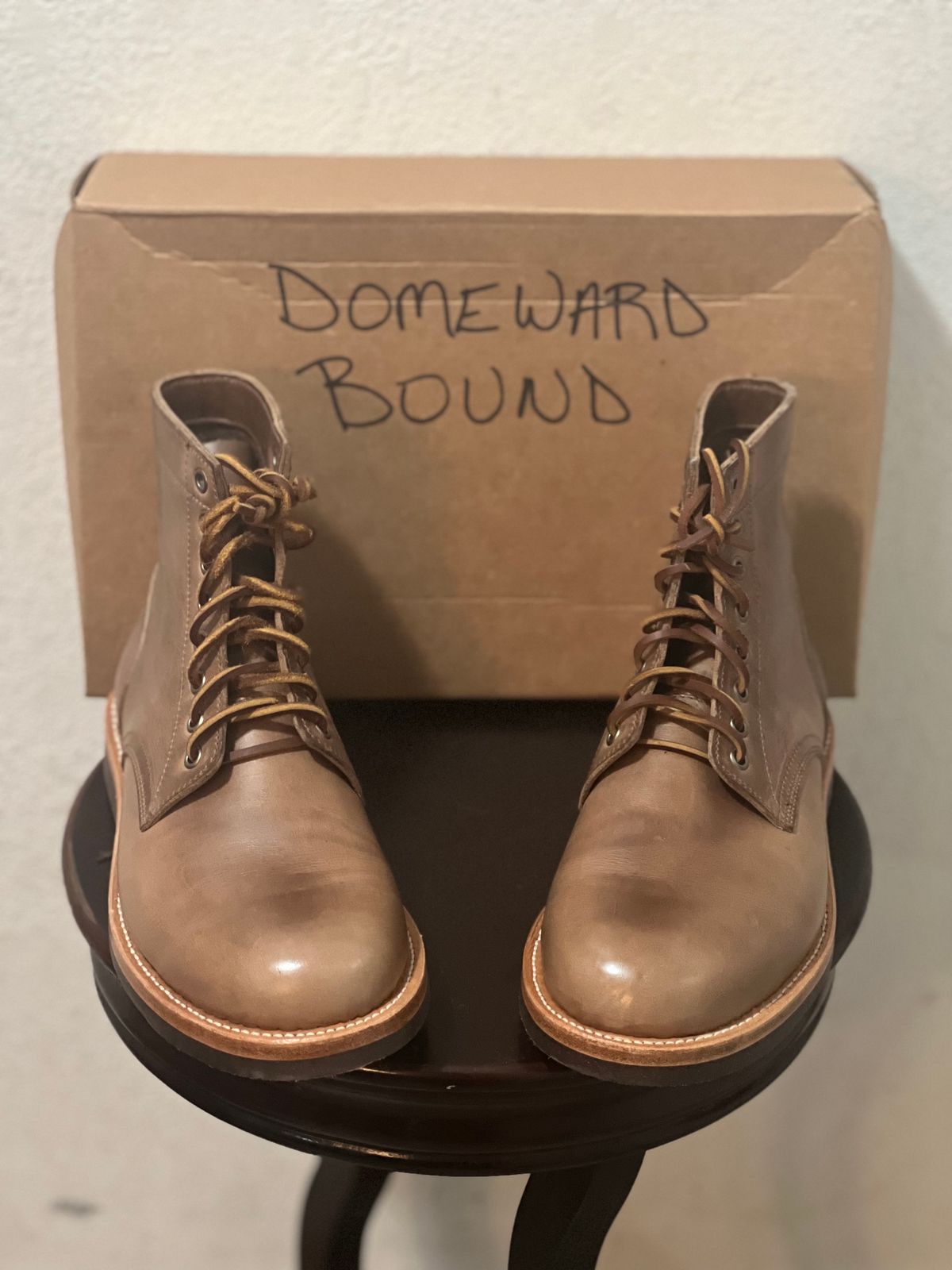 Photo by semperfi9119 on October 6, 2023 of the Oak Street Bootmakers Trench Boot in Horween Natural Chromexcel.