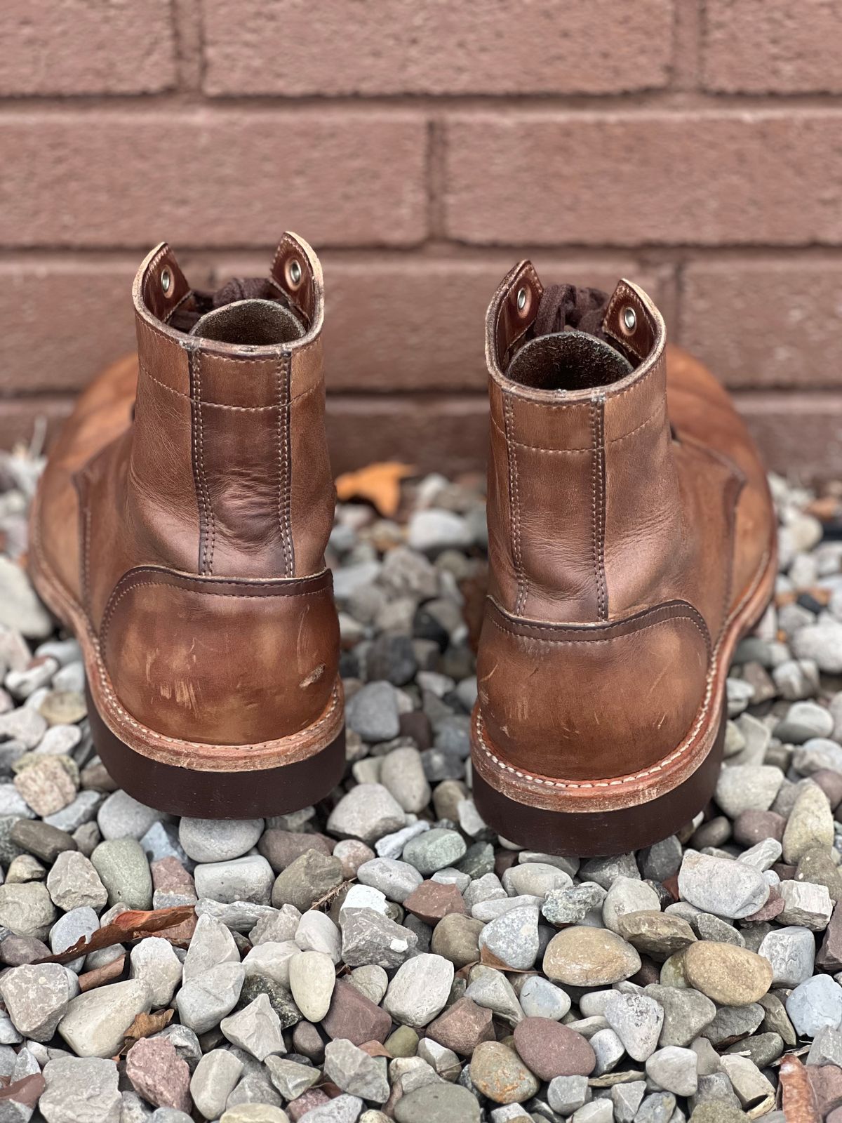 Photo by semperfi9119 on December 5, 2023 of the Oak Street Bootmakers Trench Boot in Horween Natural Chromexcel.
