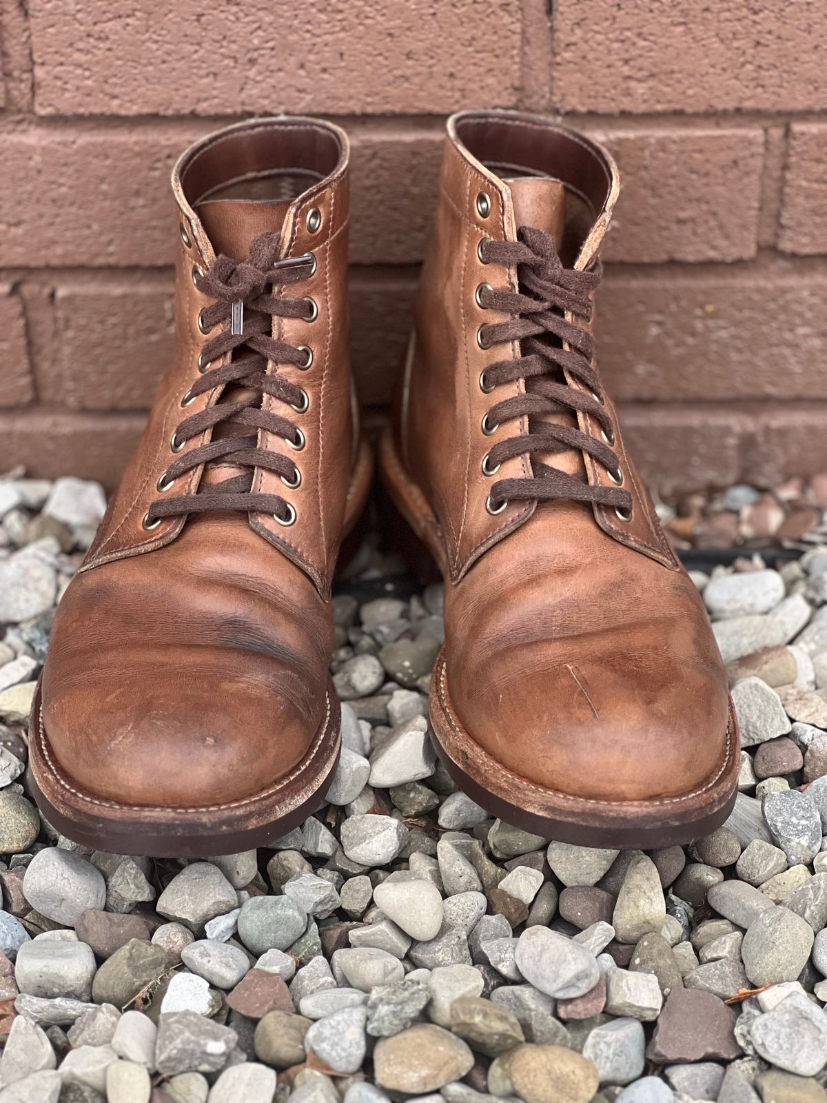 Photo by semperfi9119 on December 5, 2023 of the Oak Street Bootmakers Trench Boot in Horween Natural Chromexcel.