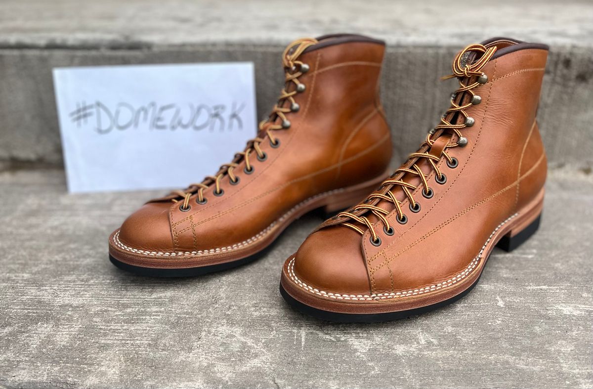 Photo by semperfi9119 on October 1, 2022 of the Hidalgo Boots Monkey Boot in Indonesian Java Brown Pull Up.