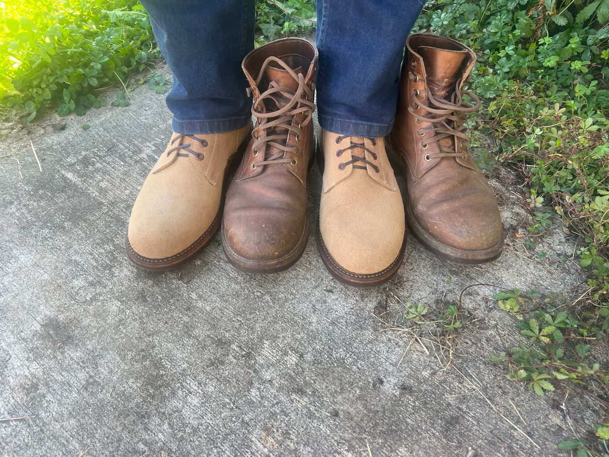 Photo by semperfi9119 on October 5, 2025 of the Oak Street Bootmakers Field Boot in Horween Natural Chromexcel Roughout.