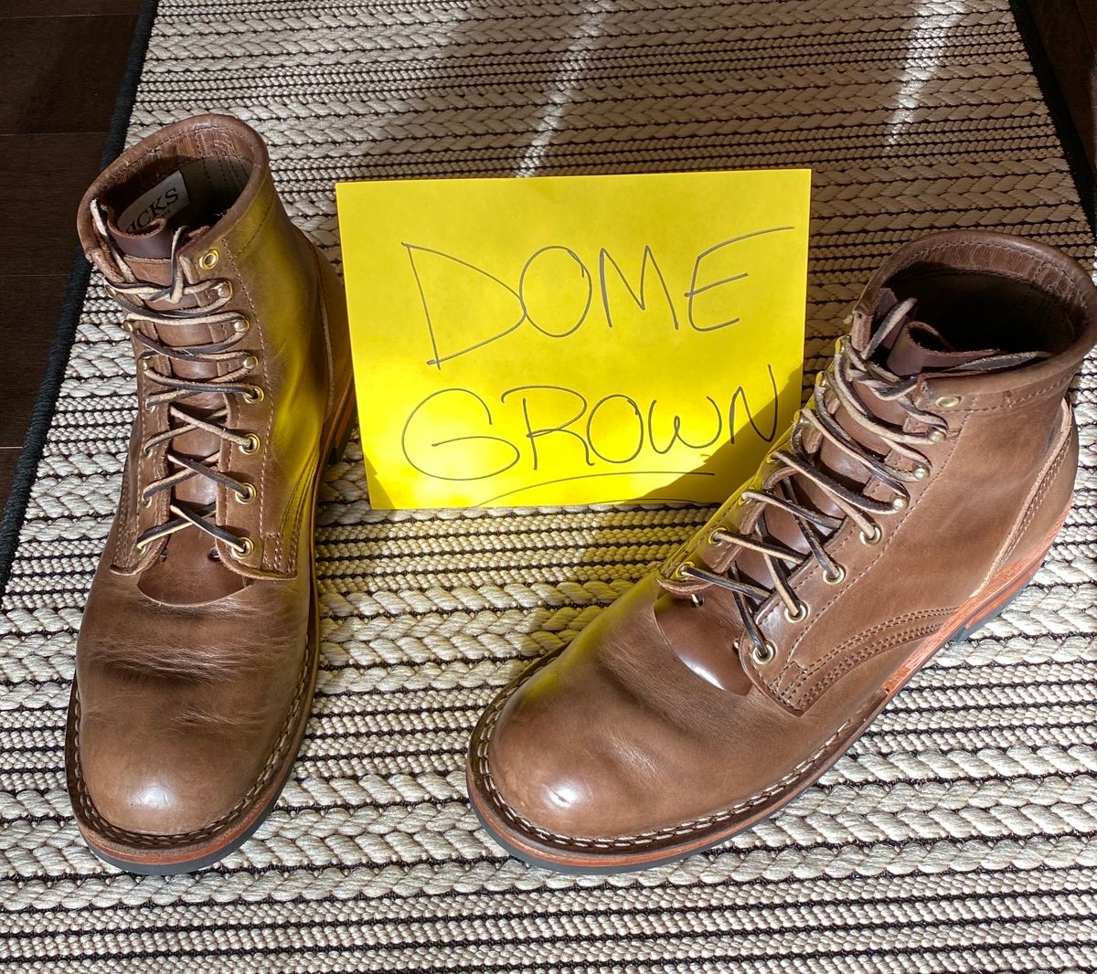 Photo by Gohilboots on November 5, 2023 of the Nicks MTO in Horween Natural Chromexcel.