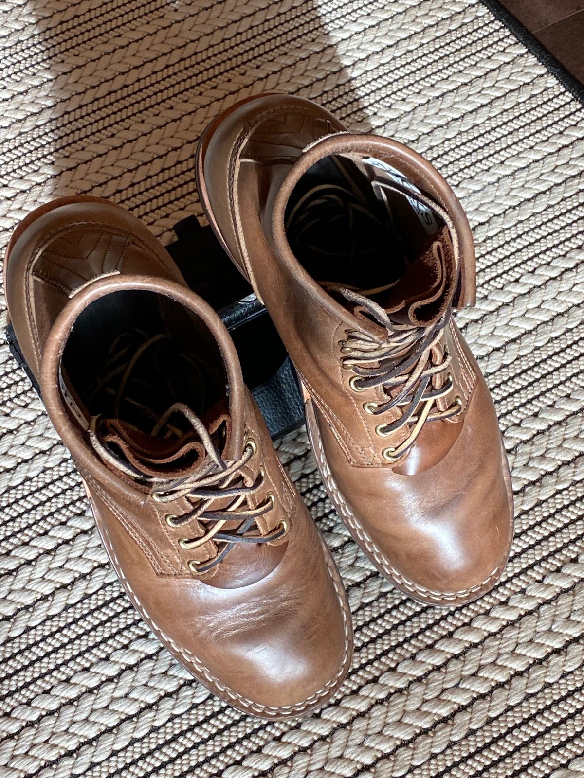 Photo by Gohilboots on November 5, 2023 of the Nicks MTO in Horween Natural Chromexcel.